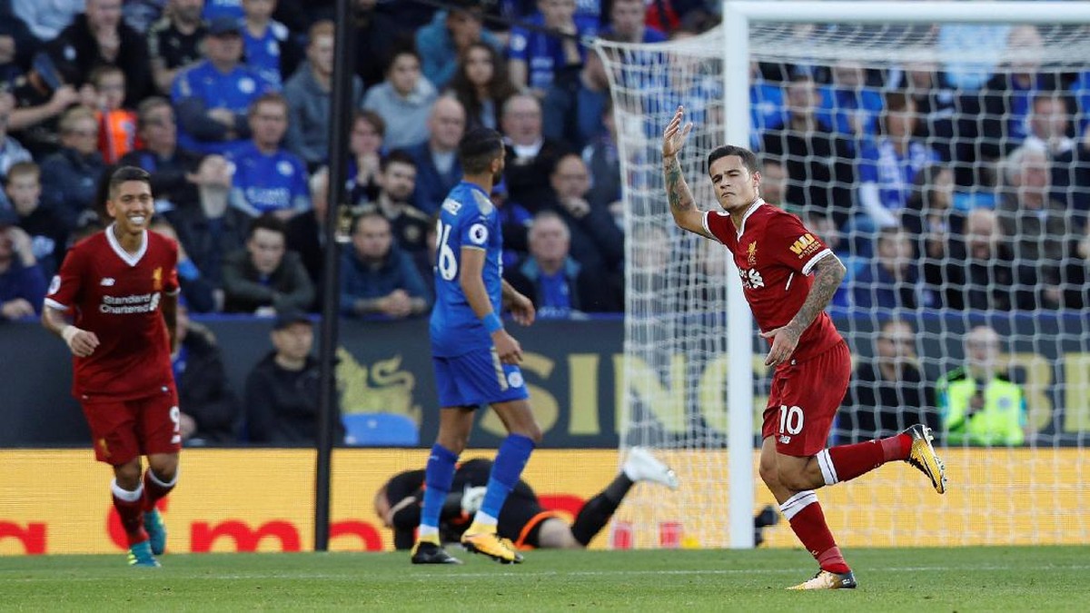Philippe Coutinho saat membantu Liverpool mengalahkan Leicester City 3-2 (Foto: Darren Staples/Reuters)