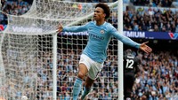 Leroy Sane menjadi pemecah kebuntuan City. Dia menjadi pencetak gol pertama City ke gawang The Eagles. (Foto: Phil Noble/Reuters)