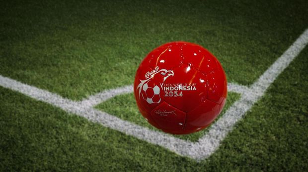 Bola yang sudah dipersiapkan untuk pencalonan Piala Dunia FIFA 2034.