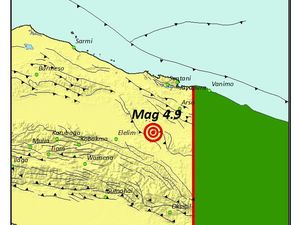 Gempa 4,9 SR Guncang Keerom Papua