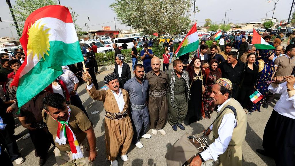 Potret Etnis Kurdi Berbagai Negara Rayakan Referendum Kemerdekaan