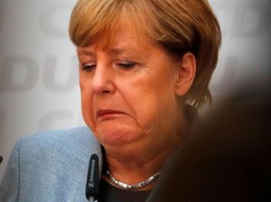 Ekspresi-ekspresi Merkel Pasca Menang Pemilu Jerman untuk ke-4 Kalinya