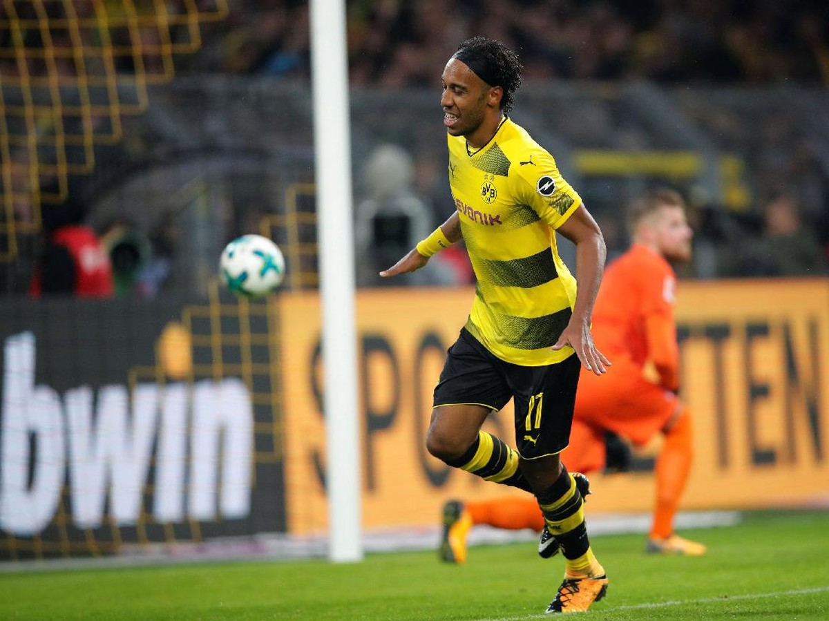 Penyerang Arsenal yang dibeli dari Borussia Dortmund, Pierre-Emerick Aubameyang (Foto: Wolfgang Rattay/Reuters)