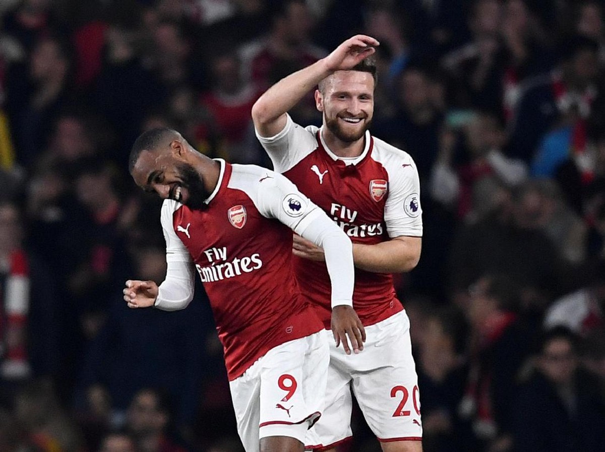 Pemain Arsenal di laga melawan West Bromwich Albion (Foto: Dylan Martinez/Reuters)