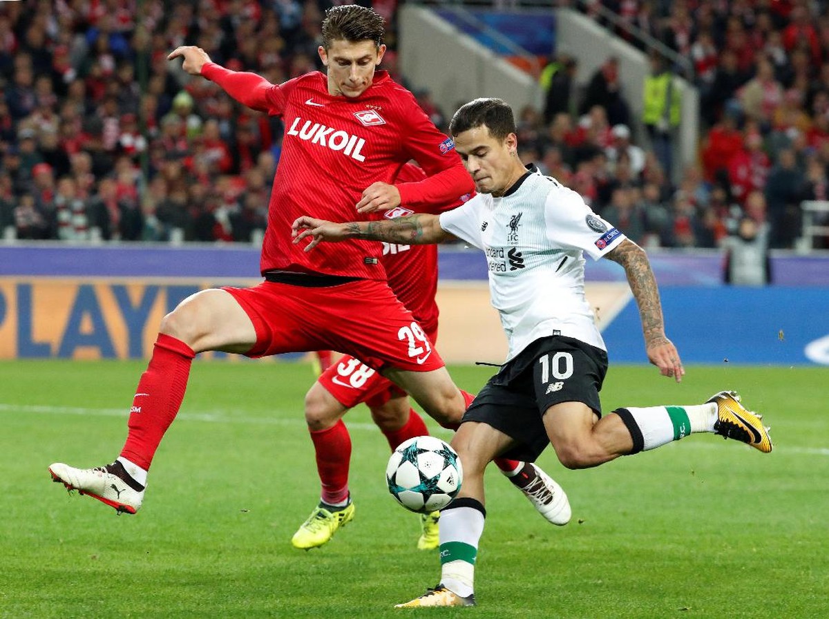 Philippe Coutinho saat membela Liverpool di laga melawan Spartak Moskow (Foto: Grigory Duko/Reuters)