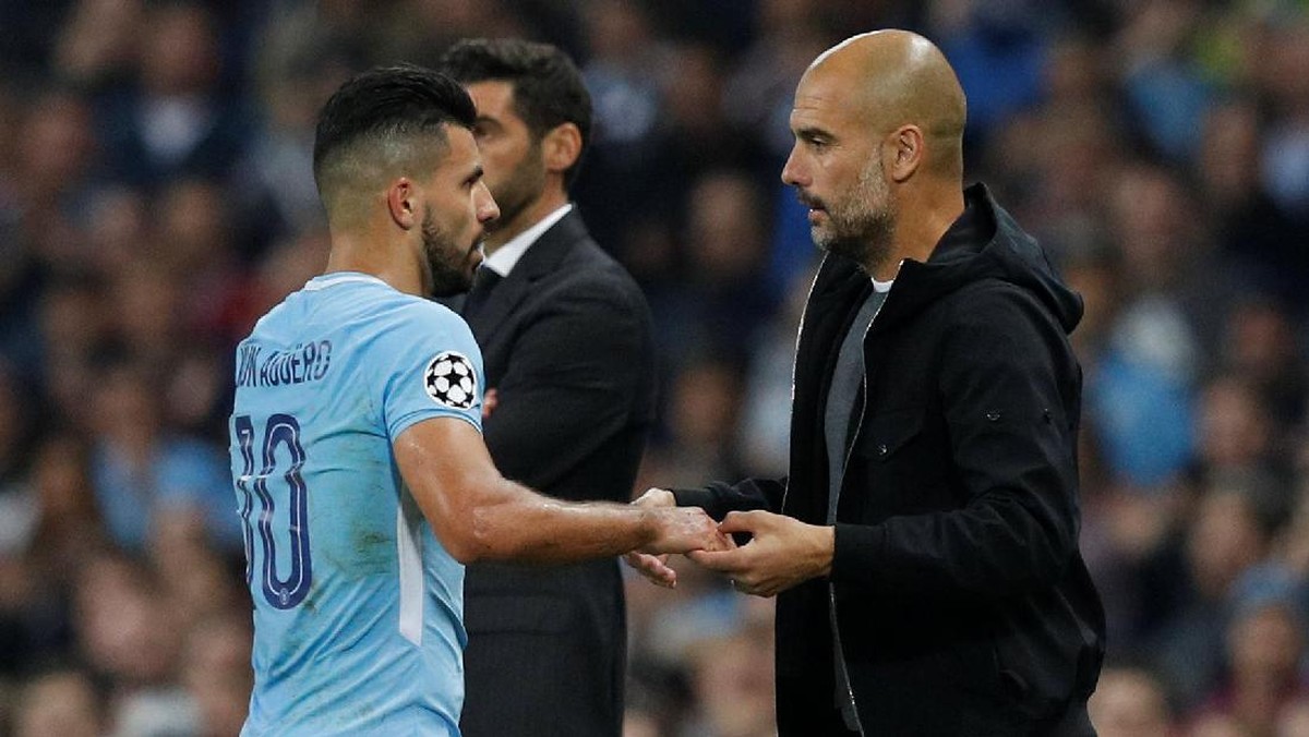 Sergio Aguero dan Pep Guardiola (Phil Noble/Reuters)