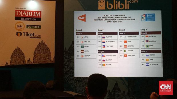 Pengundian BWF World Junior Championship di Hotel Indonesia Kempinski, Kamis (28/9) siang.