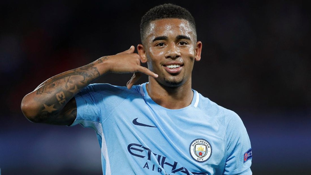 Gabriel Jesus belum kalah di 2017 di level klub maupun internasional. Foto: Carl Recine/Action Images via Reuters
