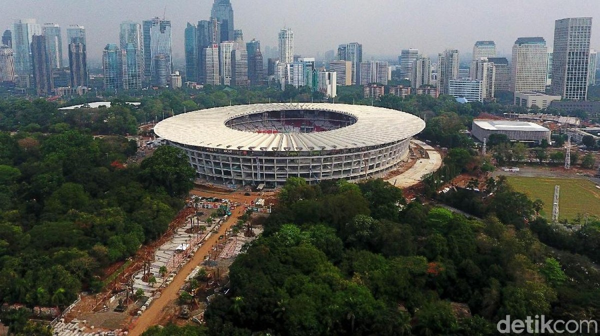 Stadion Utama Gelora Bung Karno belum siap digunakan untuk Persija vs Persib. (Muhammad Abdurrosyid/detikSport)