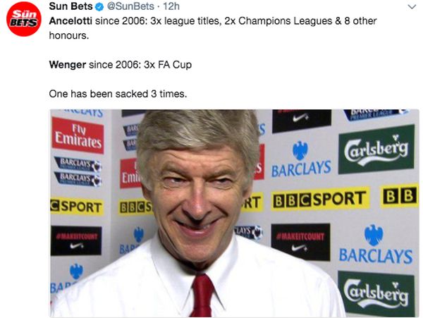 Meme Kocak Ancelotti Dipecat Merembet ke Arsene Wenger