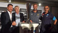 Setelah ICC, Ancelotti memimpin Bayern ke Audi Cup 2017. Jadi tuan rumah, Bayern malah keok di dua laga: dilumat Liverpool 0-3 dan dikalahkan Napoli 0-2. (Foto: Sebastian Widmann/Getty Images)