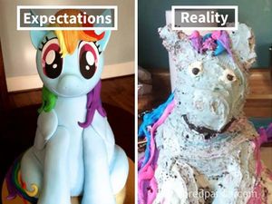 Ekspektasi Vs Realita, Lihat Tampilan Cake Gaga yang Dibuat Netizen Ini