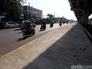 Pedestrian di Kolong Jembatan Tol Becakayu Mulai Terlihat