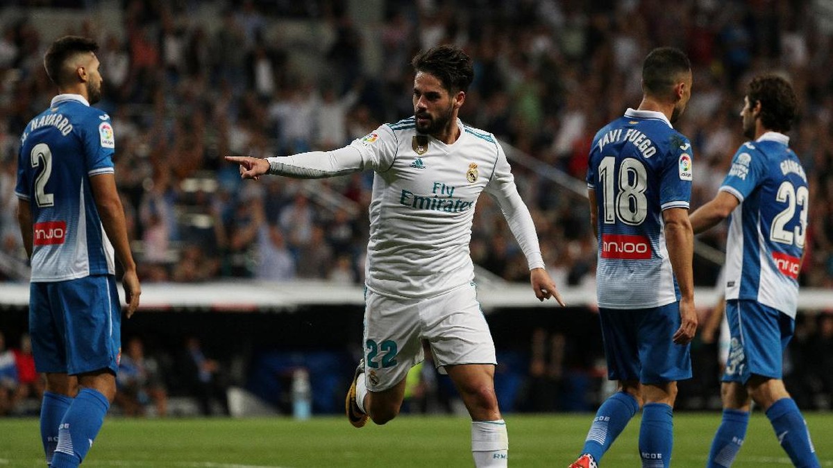 Isco memborong dua gol kemenangan tanpa balas Real Madrid atas Espanyol (Rafael Marchante/Reuters)