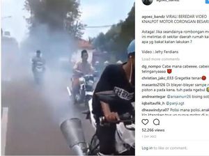 Viral, Gerombolan Pemotor Ini Pakai Knalpot Corong Besar