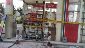 Foto: Penampakan Dispenser SPBU di Kalimalang yang Terbakar
