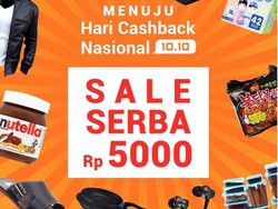 Jelang Hari Cashback Nasional 10.10, Semua Barang Diobral Rp 5.000