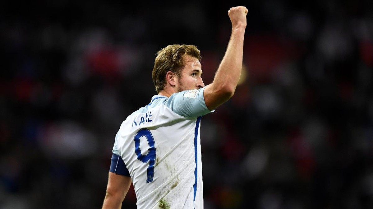 Harry Kane usai menjebol gawang Slovenia (Foto: Dylan Martinez/Reuters)