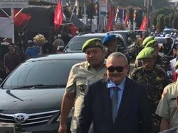 Sama Seperti Jokowi, Gubernur Sumsel Jalan Kaki 5 Km ke HUT TNI