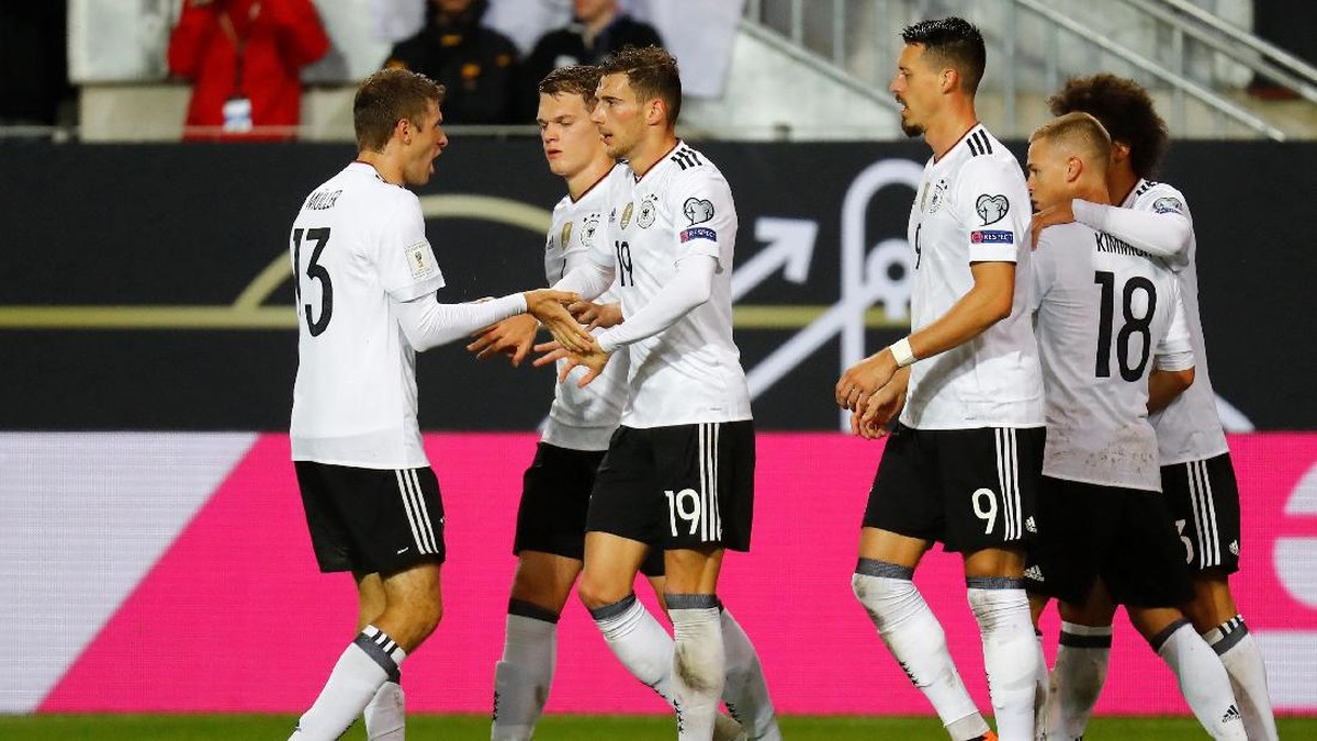 Timnas Jerman masih jadi favorit juara di Piala Dunia 2018 (Kai Pfaffenbach/Reuters)