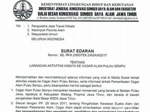 BKSDA Keluarkan Edaran Pulau Sempu Bukan Obyek Wisata