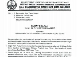 BKSDA Keluarkan Edaran Pulau Sempu Bukan Obyek Wisata