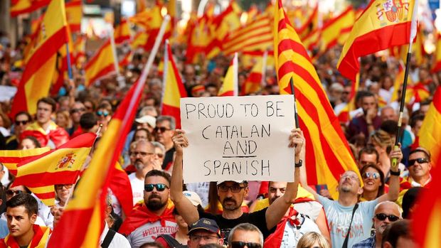 Warga Catalonia kerap melakukan aksi demonstrasi menuntut kemerdekaan mereka dari Spanyol.