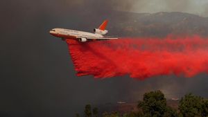 Zat Merah Pemadam Api Dijatuhkan dari Langit California