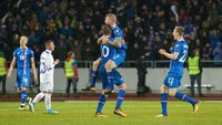 Ini adalah kali pertama Islandia ikut Piala Dunia. Tahun lalu mereka juga debut di Piala Eropa dan langsung menggebrak: melaju hingga ke perempatfinal. (Foto: Haraldur Gudjonsson / AFP)