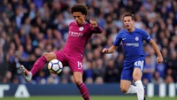 Leroy Sane mencatatkan laju 35,48 km per jam pada musim 2017/2018 untuk Manchester City. (Foto: Eddie Keogh/Reuters)