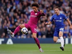 Leroy Sane mencatatkan laju 35,48 km per jam pada musim 2017/2018 untuk Manchester City. (Foto: Eddie Keogh/Reuters)