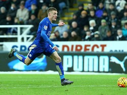 Jamie Vardy mencatatkan laju 35,44 km per jam pada musim 2015/2016 untuk Leicester City. (Foto: Mark Runnacles/Getty Images)