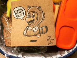 Sweet! Ayah Buat Selipan Gambar di Bekal Anak untuk Menyemangatinya