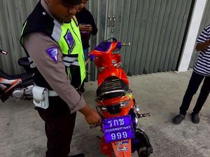 Lagi, Pemotor Pakai Pelat Thailand Diciduk Polisi di Belitung