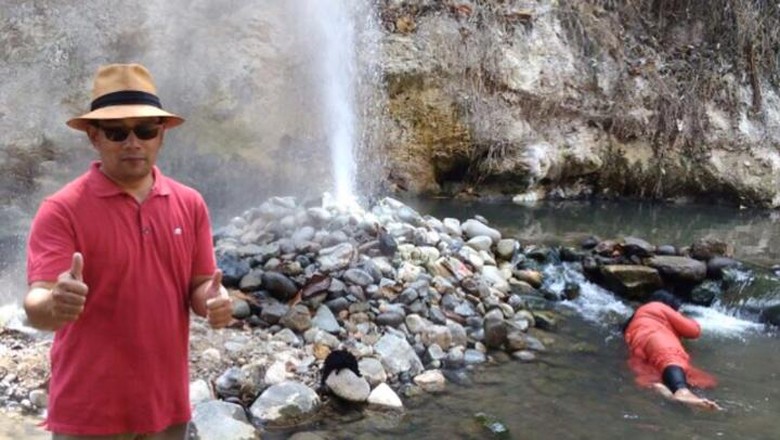 Ridwan Kamil ketika ke Geyser Cisolok (Instagram/@ridwankamil)