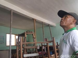 Gawat, Beton Ruang Kelas SDN Bedali Terancam Ambruk