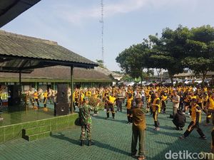 Kompaknya Personel TNI-Polri di Sukabumi Olahraga Bersama