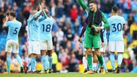 Kemenangan ini menguatkan posisi City di puncak klasemen Premier League dengan 22 poin dari delapan laga. Mereka unggul dua poin atas Manchester United. Foto: Alex Livesey/Getty Images