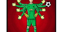 Ada juga yang menggambarkan De Gea dengan lima lengan. (Foto: istimewa)