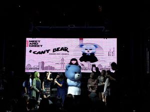 Gemas! Krunk Beruang Maskot YG Gelar Fanmeeting di Jakarta