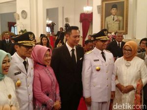 Foto: AHY dan Sylviana Hadiri Pelantikan Anies-Sandi