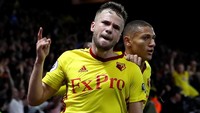 Tom Cleverley (tengah), Watford. Cleverley memamerkan kelihaian dan semangat besar saat membantu Watford menang 2-1 atas Arsenal. Cleverley melengkapinya dengan gol penentu kemenangan di menit-menit akhir. (Foto: Paul Childs/Action Images via Reuters)