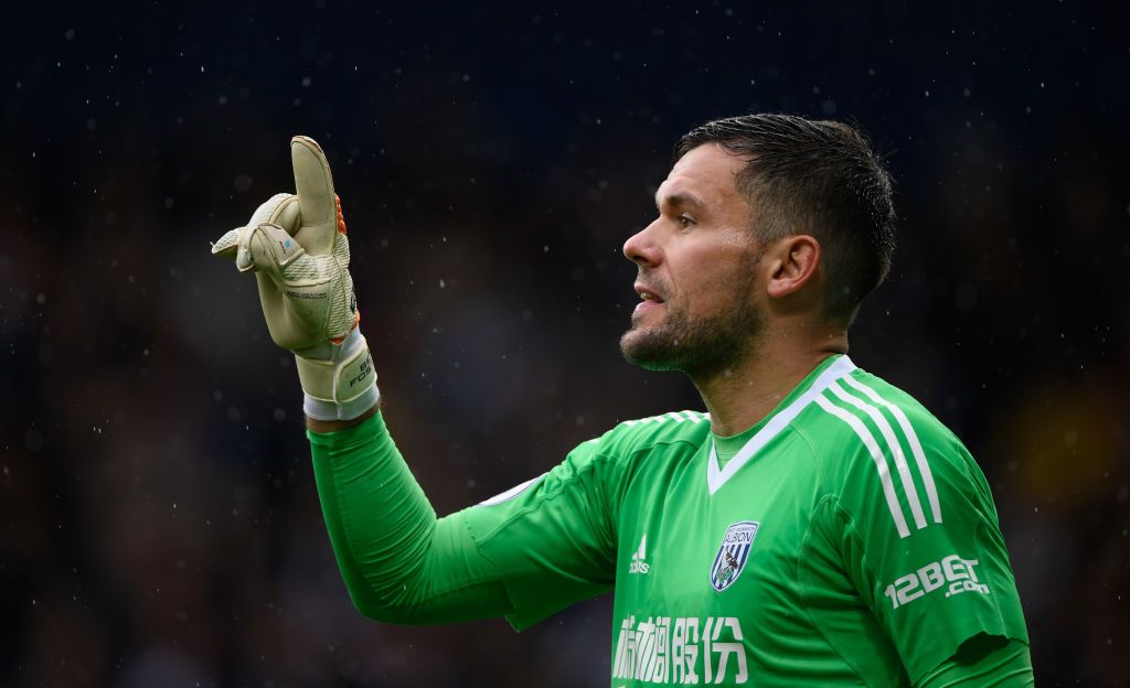 WEST BROMWICH, ENGLAND - SEPTEMBER 30:  WBA goalkeeper Ben Foster reacts  during the Premier League match between West Bromwich Albion and Watford at The Hawthorns on September 30, 2017 in West Bromwich, England.  (Photo by Stu Forster/Getty Images)