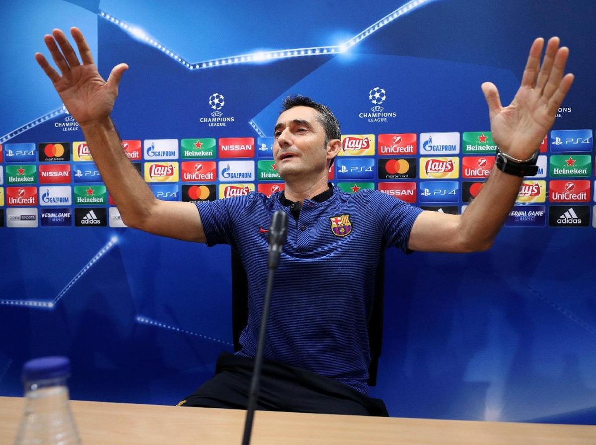 Pelatih Barcelona, Ernesto Valverde. (Foto: Albert Gea/Reuters)