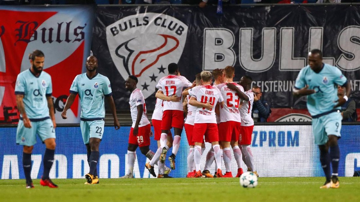 RB Leipzig menang 3-2 atas Porto (Hannibal Hanschke/Reuters)
