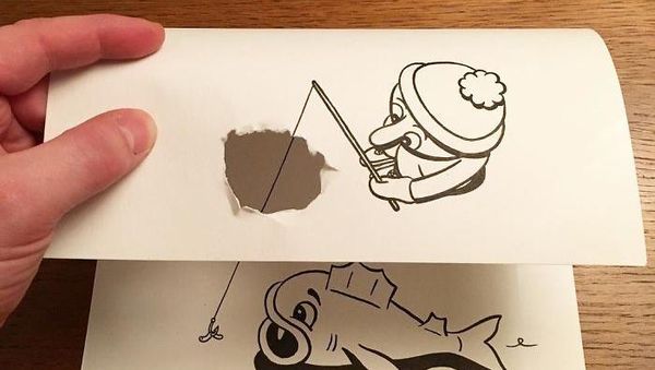 Kreatif! Sobekan Kertas Disulap Jadi Gambar 3D