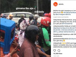 Emak-emak Jaman Now, Kursi Plastik Jadi Helm