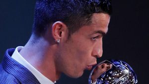 Kegembiraan Ronaldo di Best FIFA Football Awards