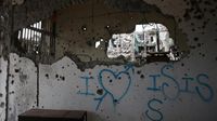 Grafiti I Love ISIS di Reruntuhan Marawi