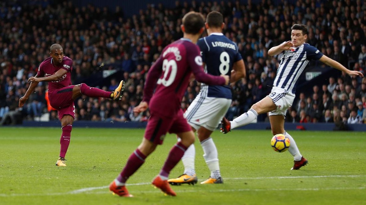 Fernandinho menjebol gawang West Bromwich Albion (Andrew Boyers/Action Images via Reuters)